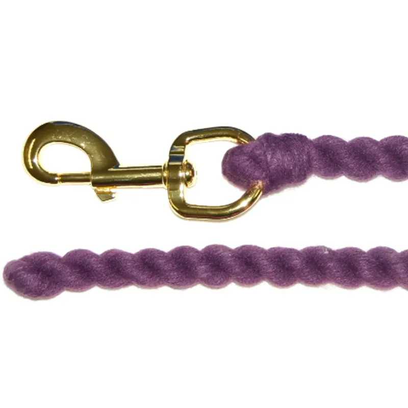 Plain Cotton Lead Rope Brown Purple