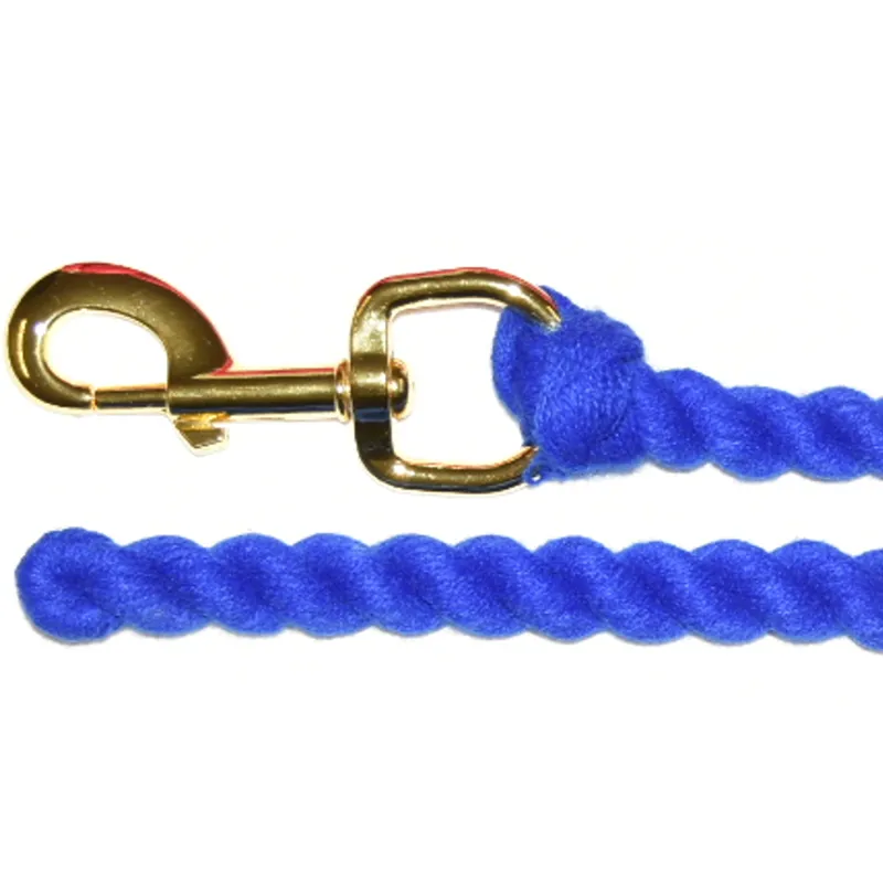 Plain Cotton Lead Rope Brown Royal Blue