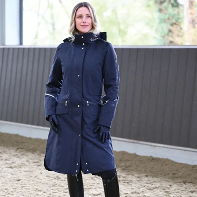 Equetech Utopia Long Waterproof Riding Coat Navy