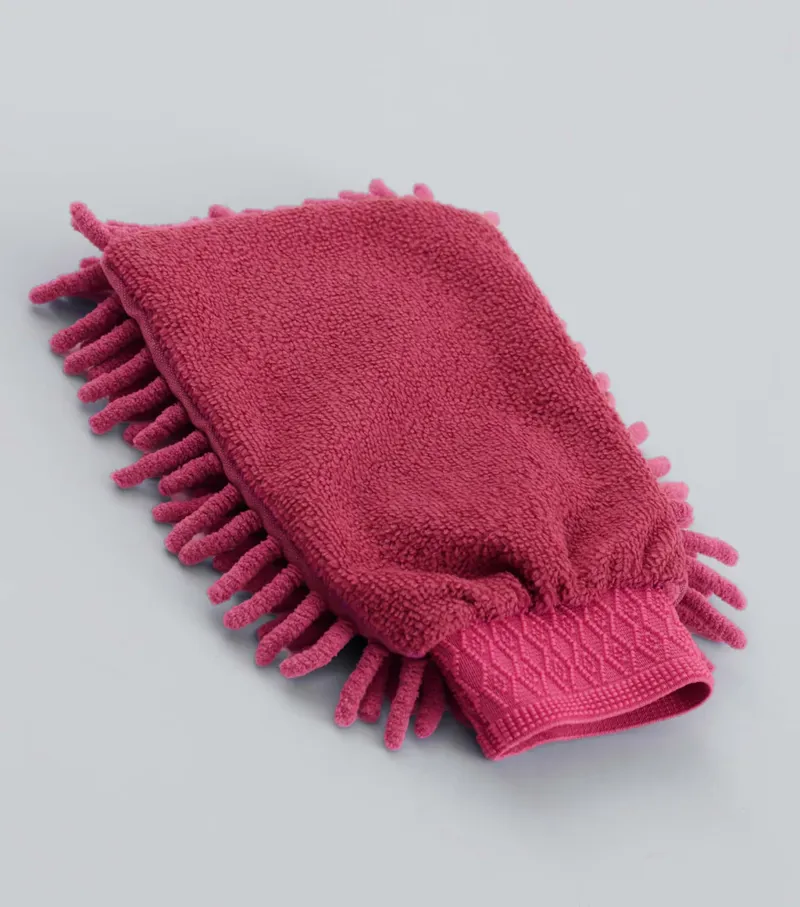 PE Microfibre Grooming Mitt Fushia-1