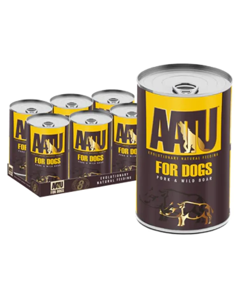 Aatu Pork and Wild Boar We Dog Food 400g Tin