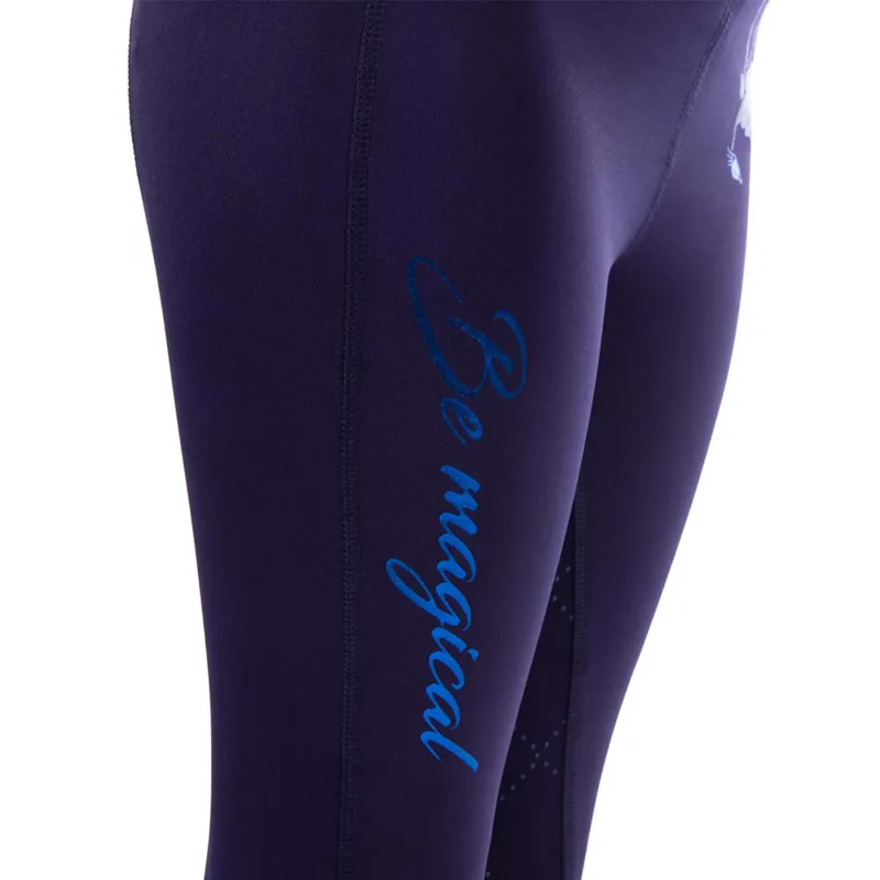 QHP Riding tights Yazz Junior full grip - Navy-3