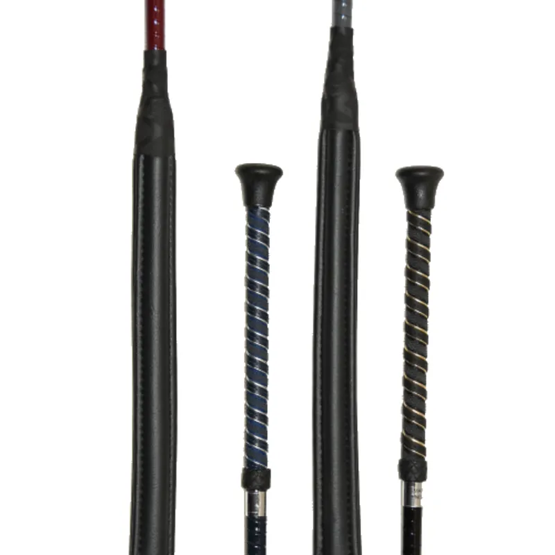 Padded Jump Whip with Gold Spiral Handle Navy 66cm-1