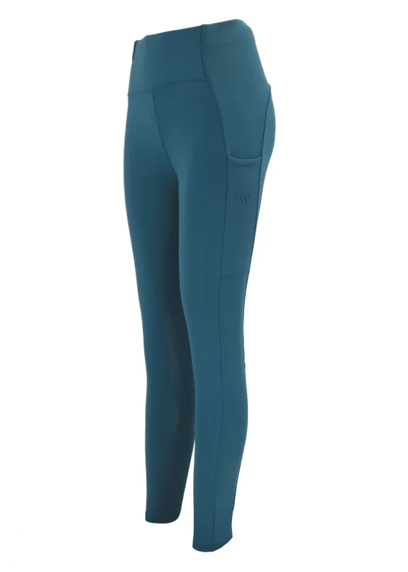 Woof Wear Original Riding Tights - Full Seat  Petrol Blue-3