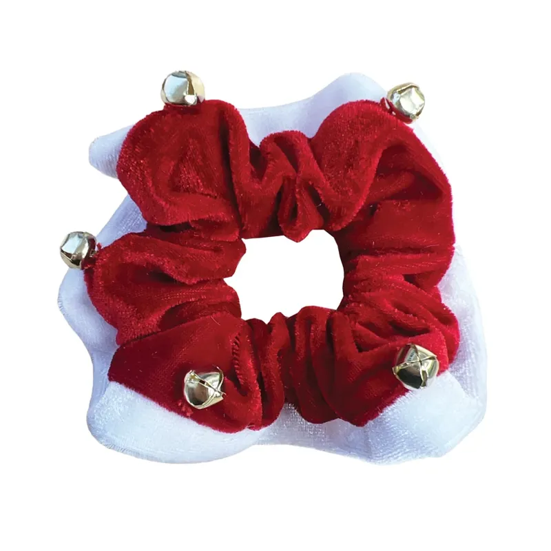 Equetech Christmas Bells Hair Scrunchie Red/White