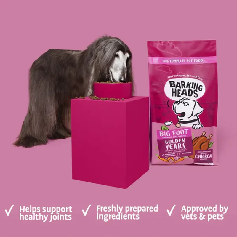 Barking Heads Big Foot Golden Years Dry Dog Food Chicken 12kg-5