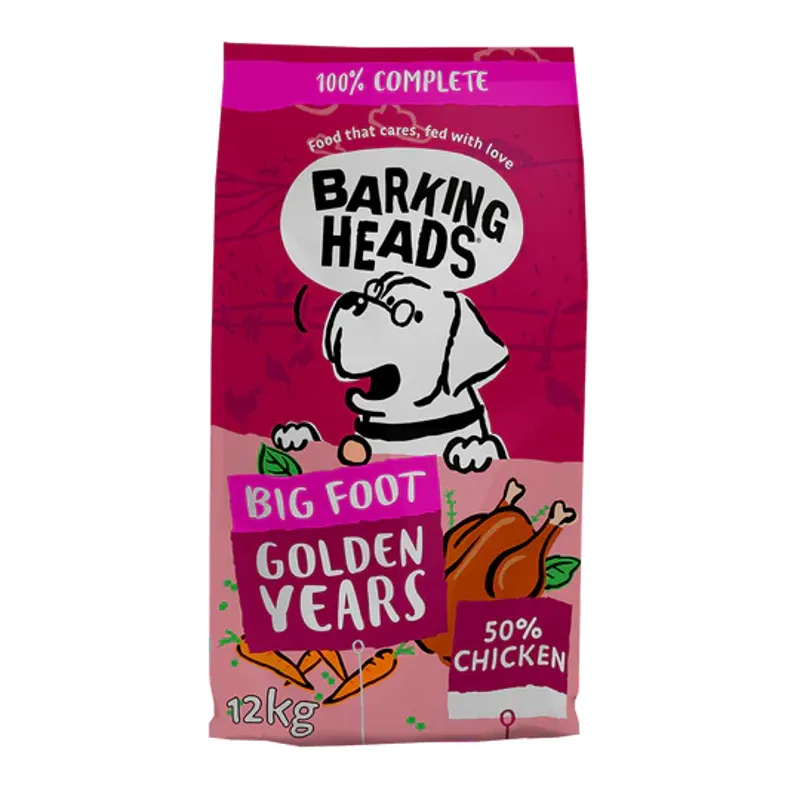 Barking Heads Big Foot Golden Years Dry Dog Food Chicken 12kg