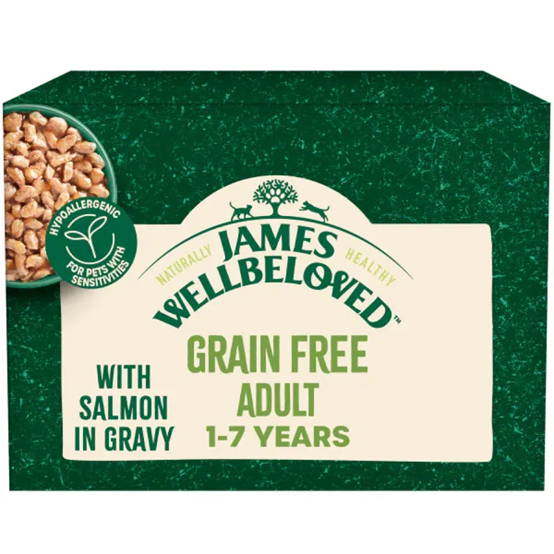 James Wellbeloved Cat Food Grain Free Adult with Salmon in Gravy Pouch 12 x 85g-3