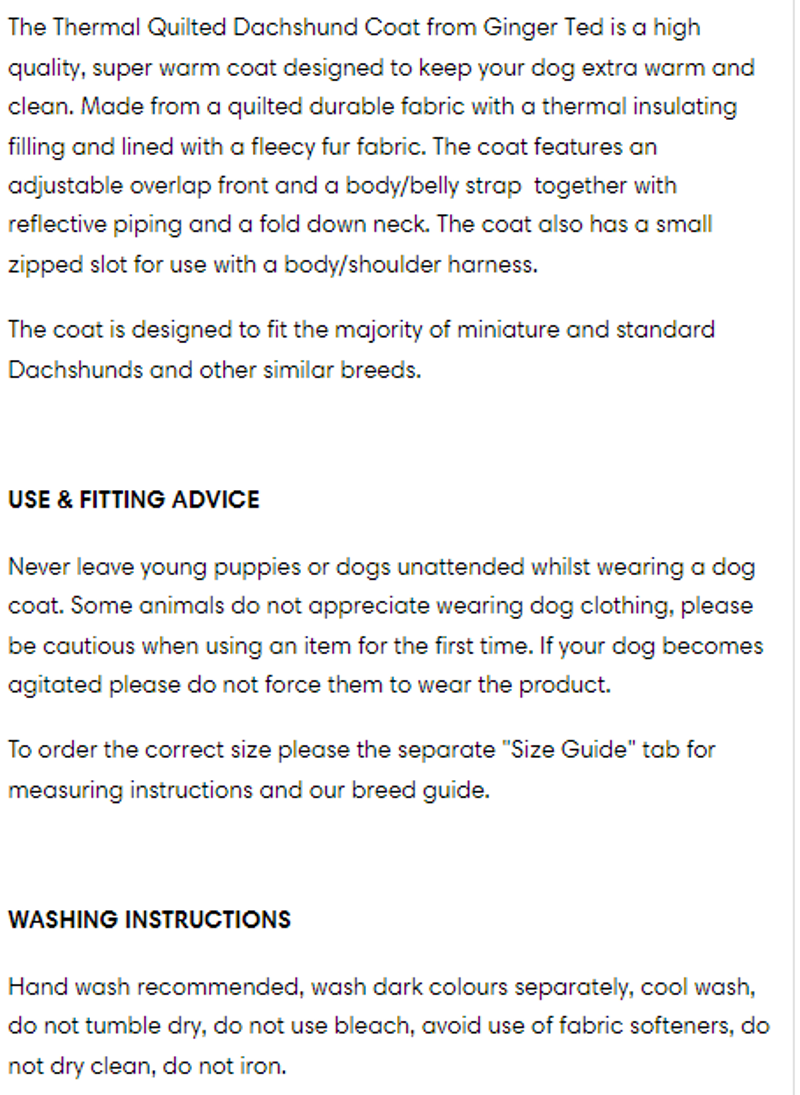 Thermal Harness Dachshund Quilted Coat Brown-3