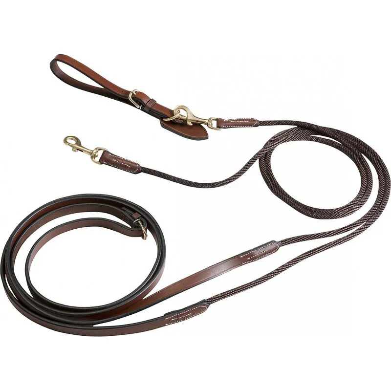 Eric Thomas Pro Leather rope Draw Reins Havana