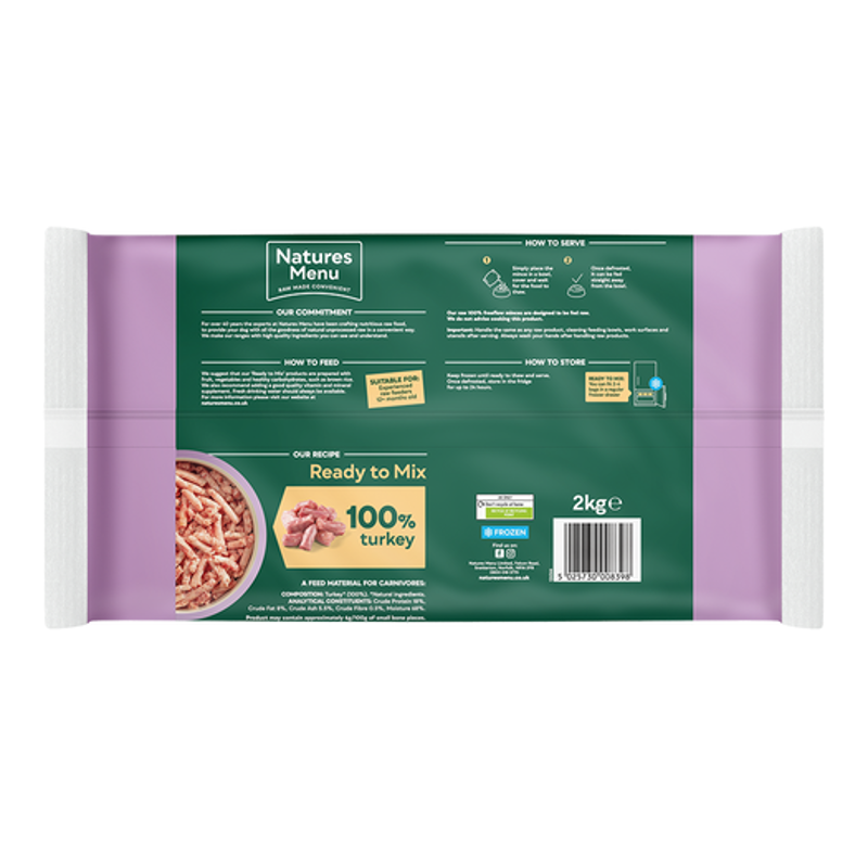 Natures Menu Frozen Freeflow Turkey Mince-1