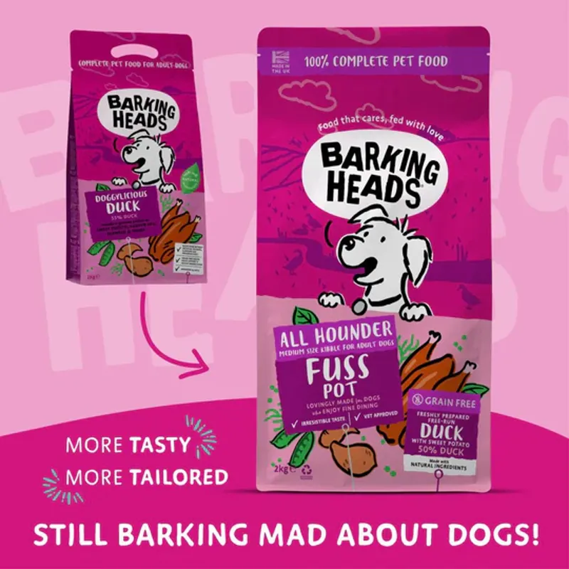 Barking Heads Adult All Hounder Dry Dog Food Duck 12kg