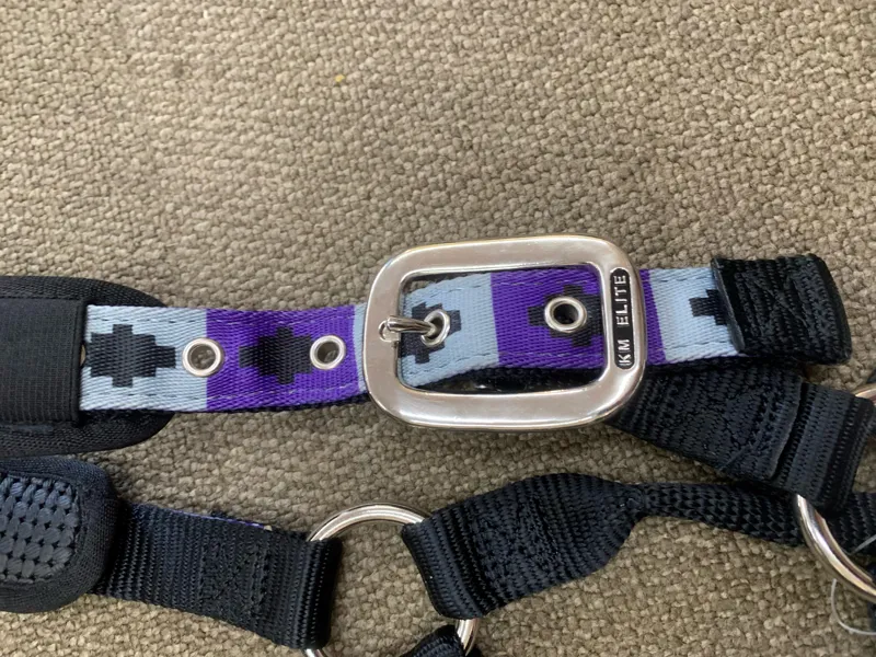 Km Elite Polo Headcollar Black Purple
