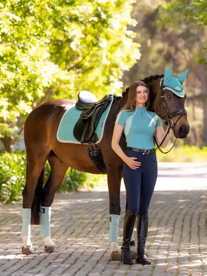 LeMieux Suede Dressage Square Lagoon-2