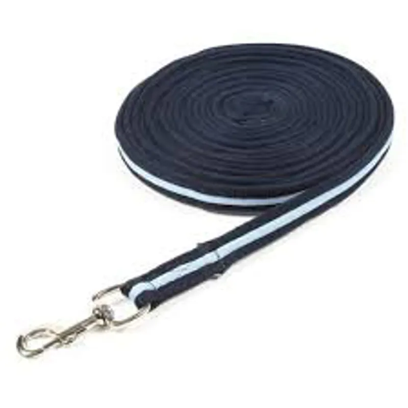 Soft Web Lunge Rein - Navy/Silver 25'