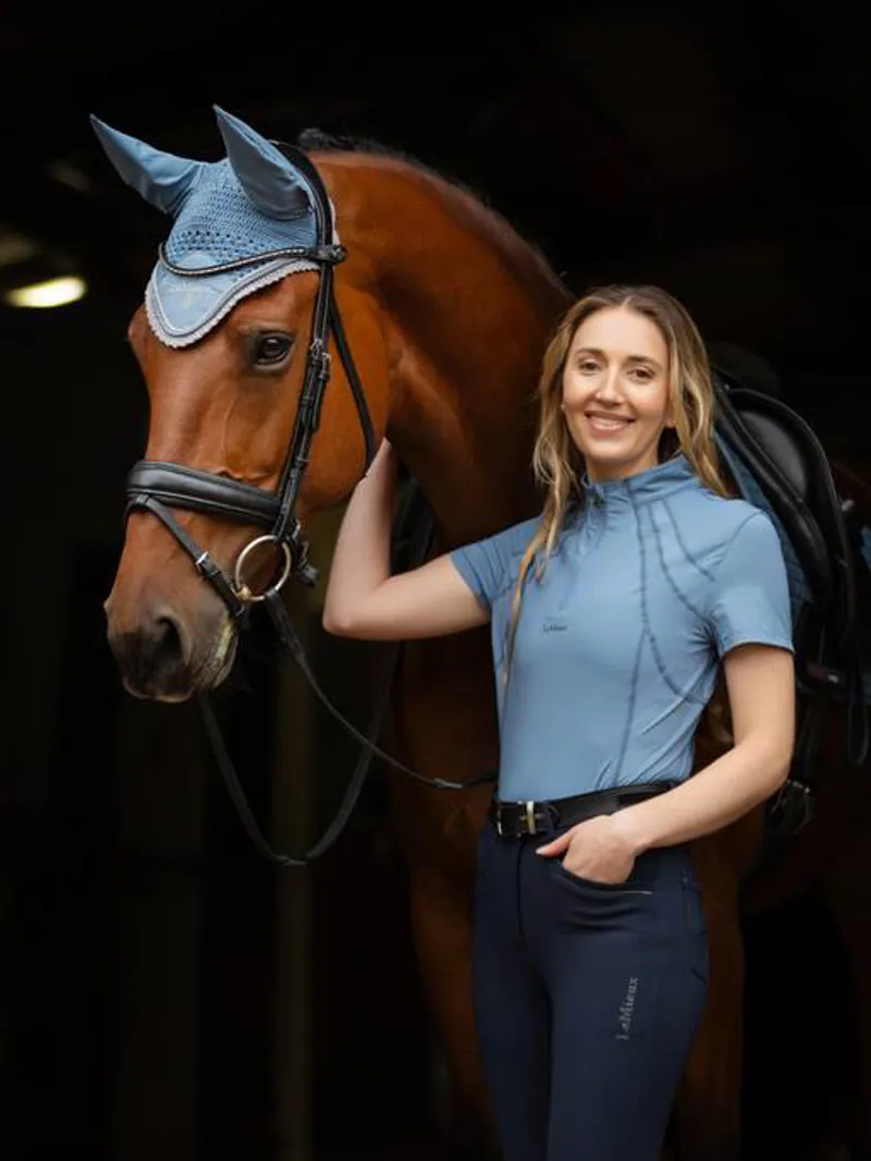 LeMieux Mia Mesh Short Sleeve Base Layer Ice Blue-3