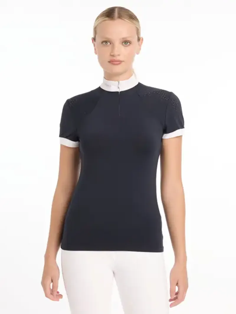 LeMieux Olivia Short Sleeve Show Shirt Navy