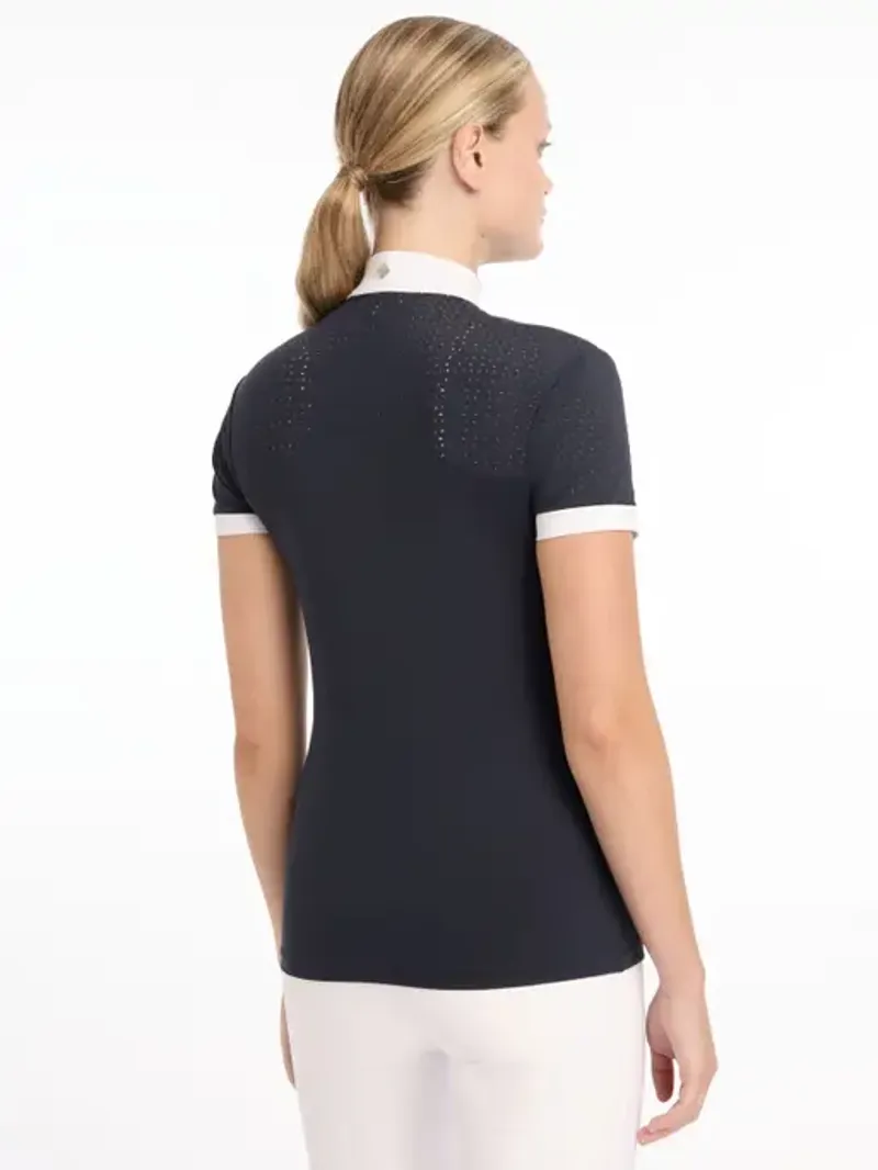 LeMieux Olivia Short Sleeve Show Shirt Navy-1