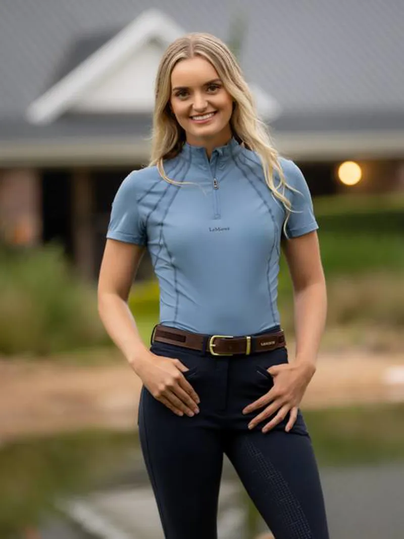 LeMieux Mia Mesh Short Sleeve Base Layer Ice Blue-2