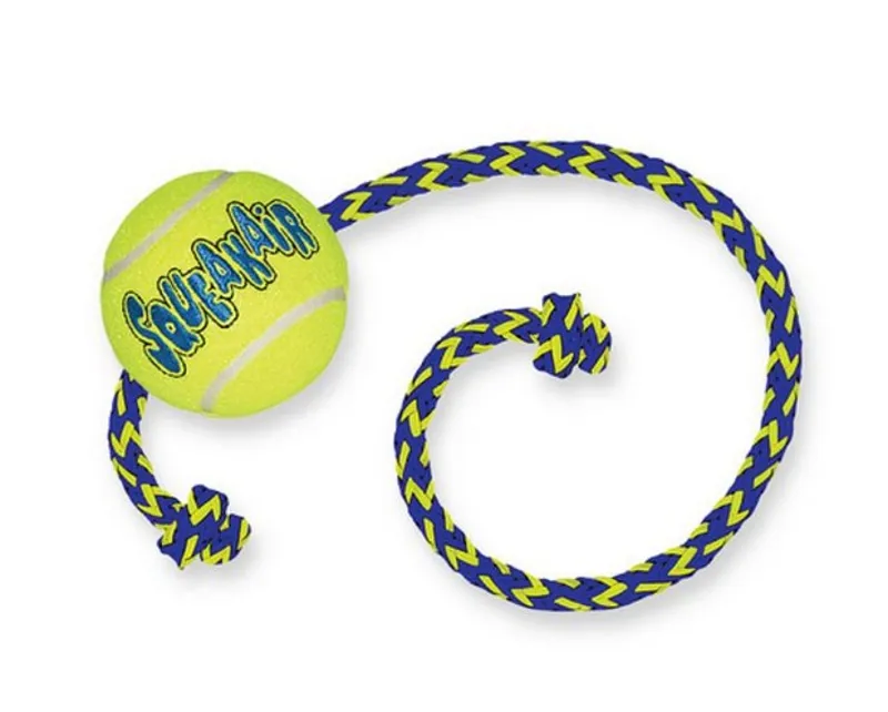KONG Air Squeaker Tennis Ball on Rope