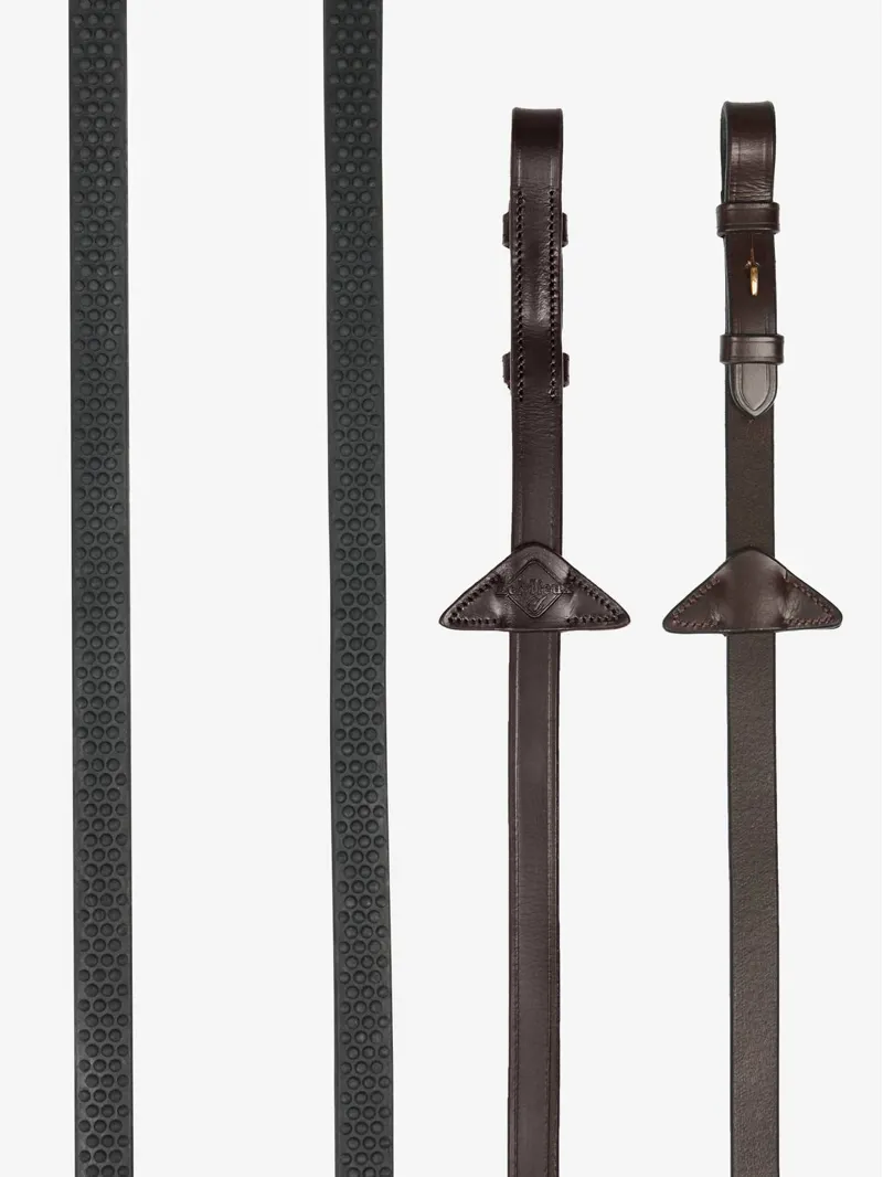 LeMieux Soft Rubber Reins Havana/Brass