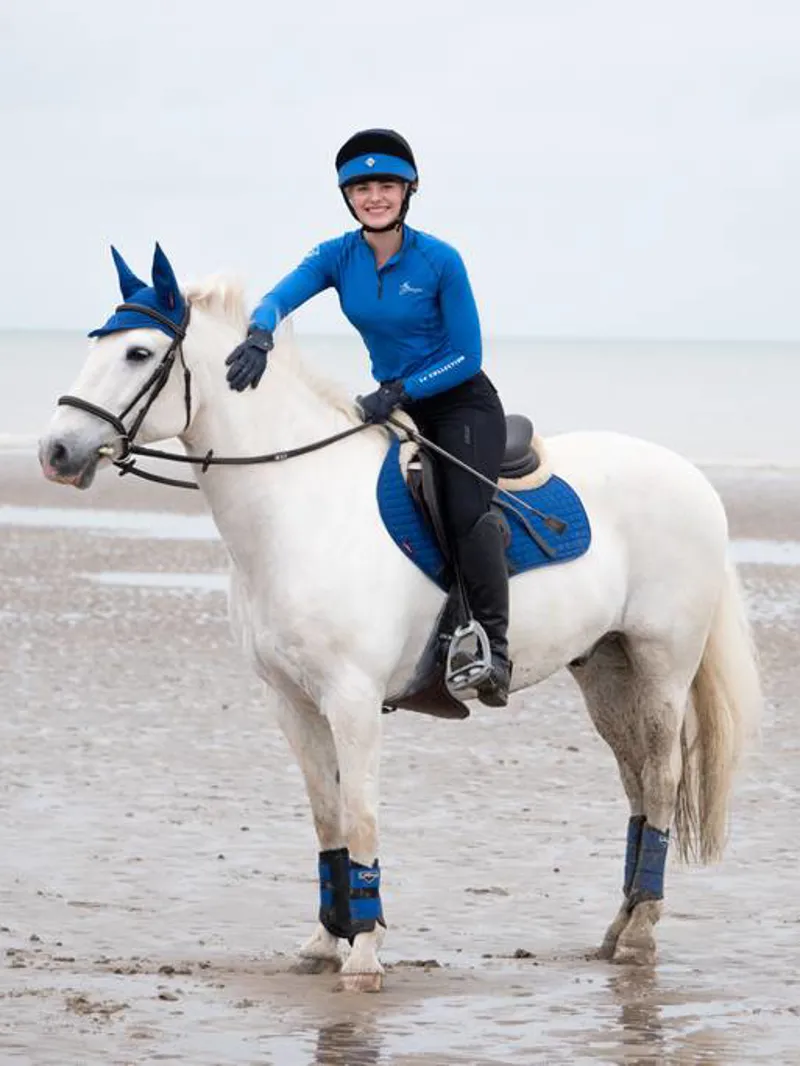 LeMieux Suede Close Contact Pad Benetton Blue-1