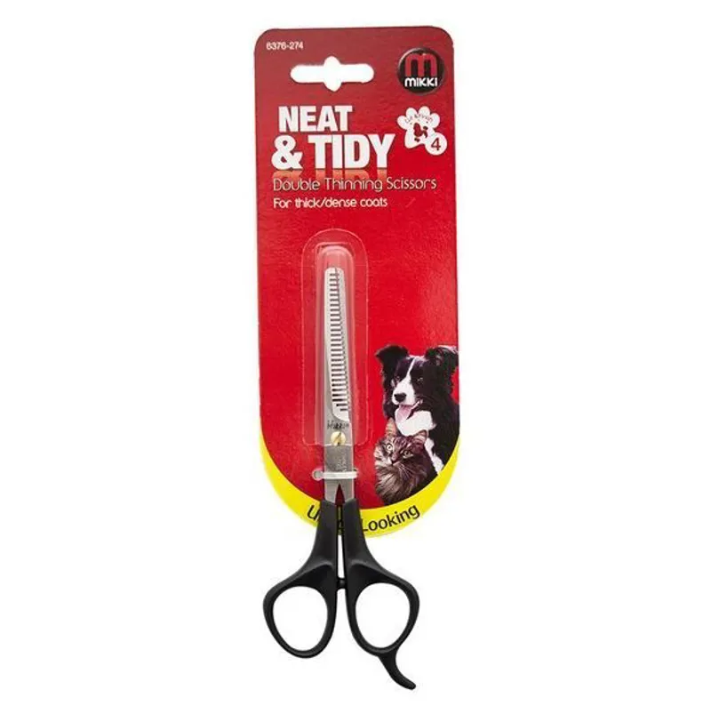 Mikki Double Thinning Scissors For Thick Dense Coats 17cm