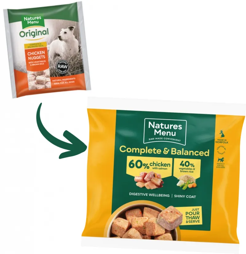 Natures Menu 60/40 Chicken with Salmon Vegetables and Brown Rice Frozen Dog Food-3