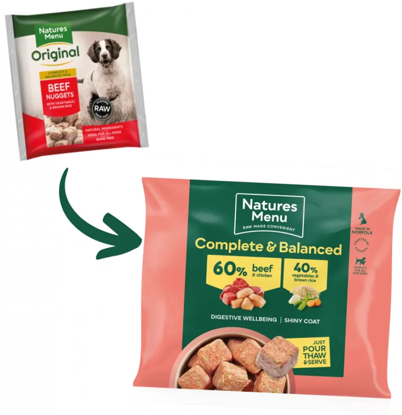 Natures Menu 60/40 Beef Chicken with Vegetables and Brown Rice Frozen Dog Food-3