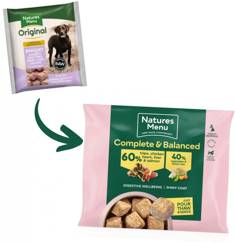 Natures Menu 60/40 Tripe Chicken Heart Liver and Salmon with Superfoods Frozen Dog Food-3