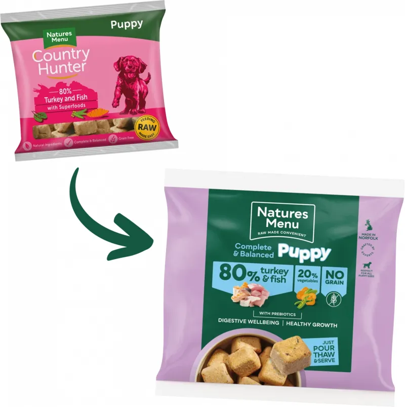 Natures Menu 80/20 Puppy Turkey and Fish Frozen Dog Food-3