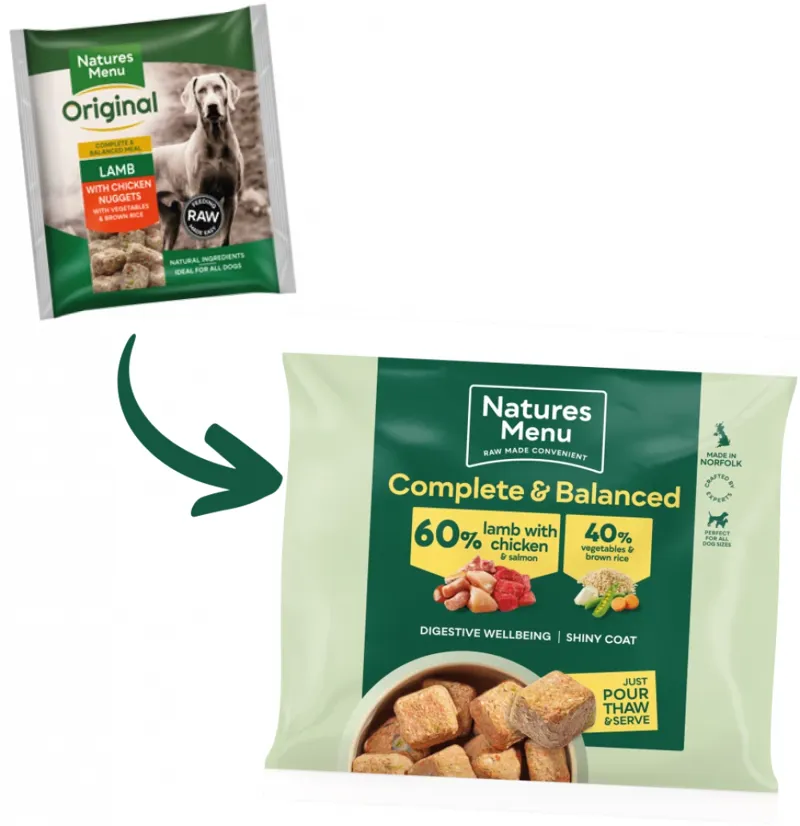 Natures Menu 60/40 Lamb Chick Salmon With Brown Rice Frozen Dog Food-3