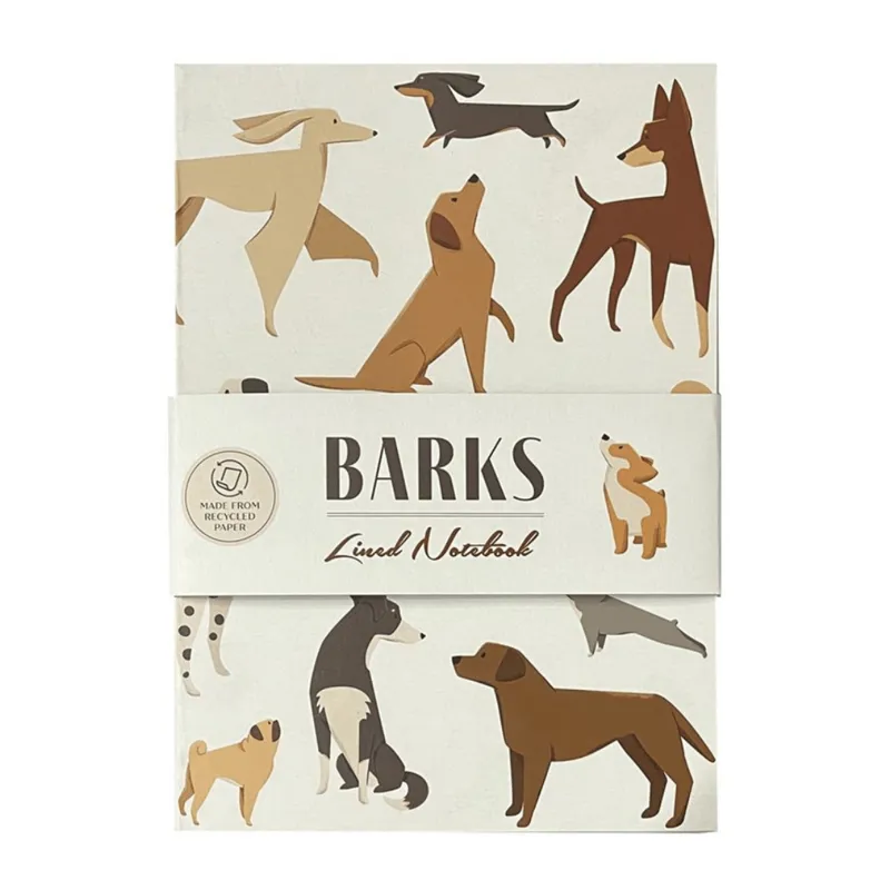 Barks Dog Recycled Paper A5 Lined Notebook