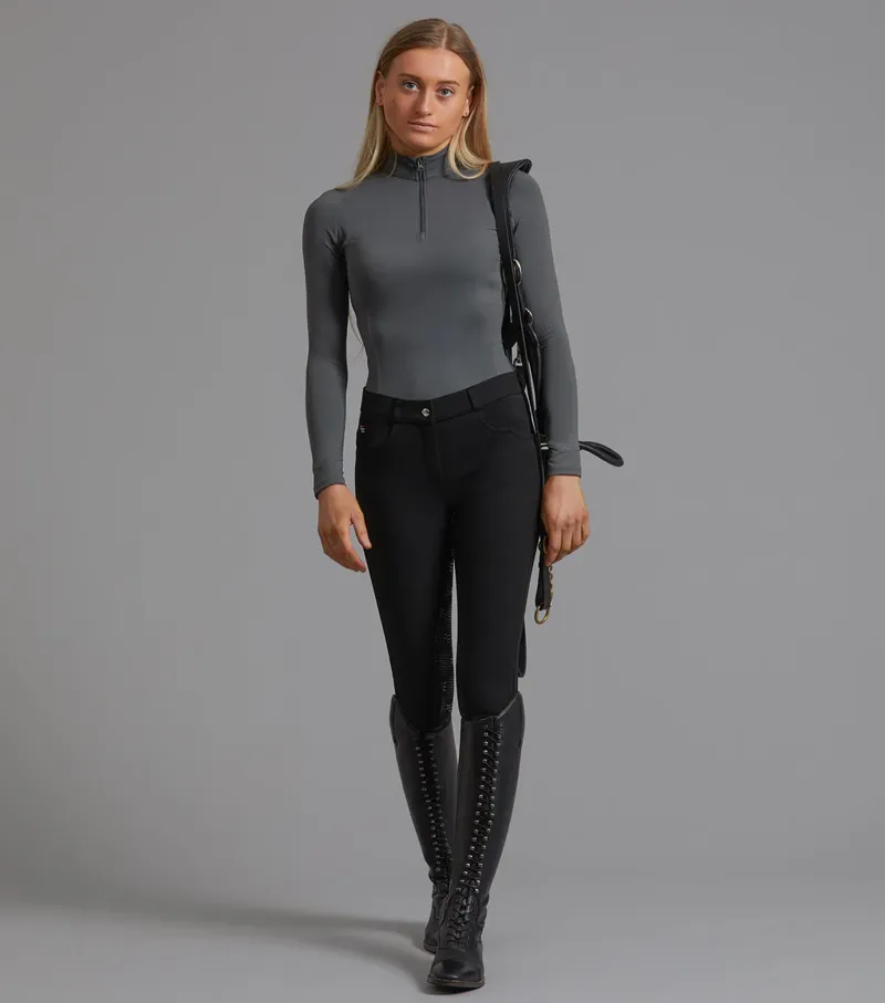 Premier Equine Ombretta Ladies Technical Riding Top Anthracite Grey-4