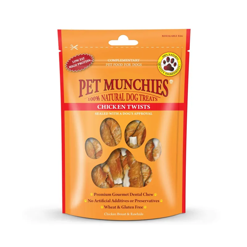 Pet Munchies Chicken Twists Dog Treats 80g