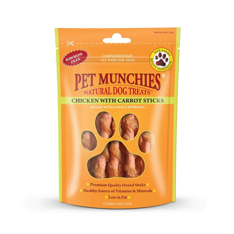 Pet Munchies Chicken with Carrot Sticks Dog Treats 100g
