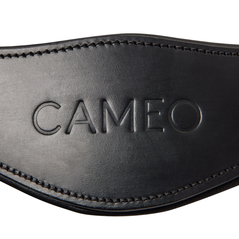 Cameo Competition Leather Headcollar - Black and Cob-1