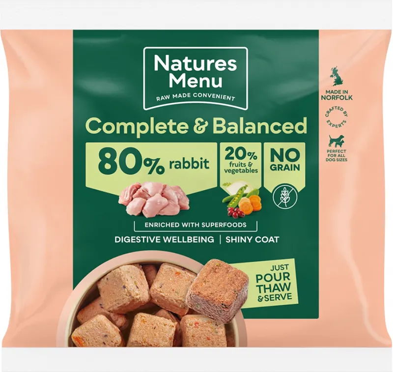 Natures Menu 80/20 Rabbit with Superfoods Frozen Dog Food