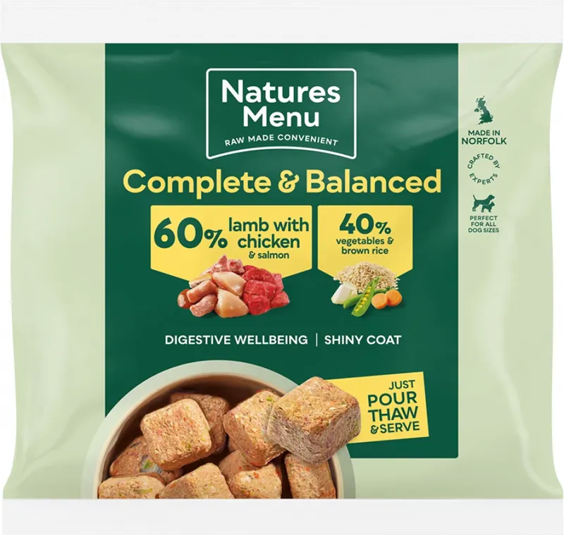 Natures Menu 60/40 Lamb Chick Salmon With Brown Rice Frozen Dog Food