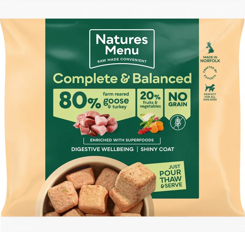 Natures Menu 80/20 Goose and Turkey with Superfoods Frozen Dog Food