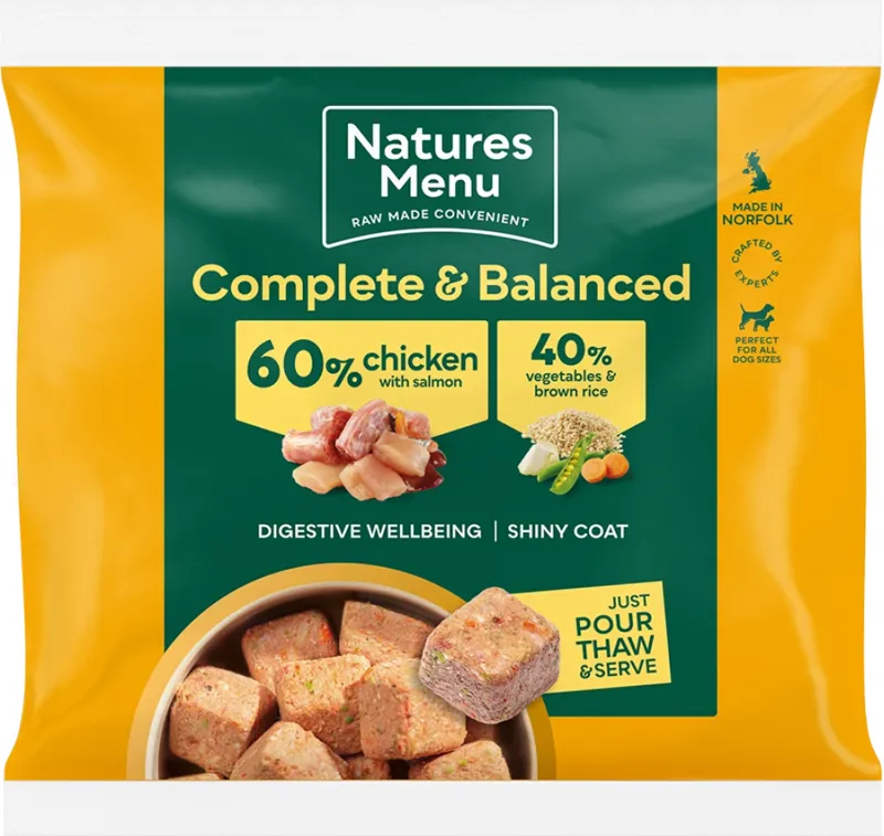 Natures Menu 60/40 Chicken with Salmon Vegetables and Brown Rice Frozen Dog Food