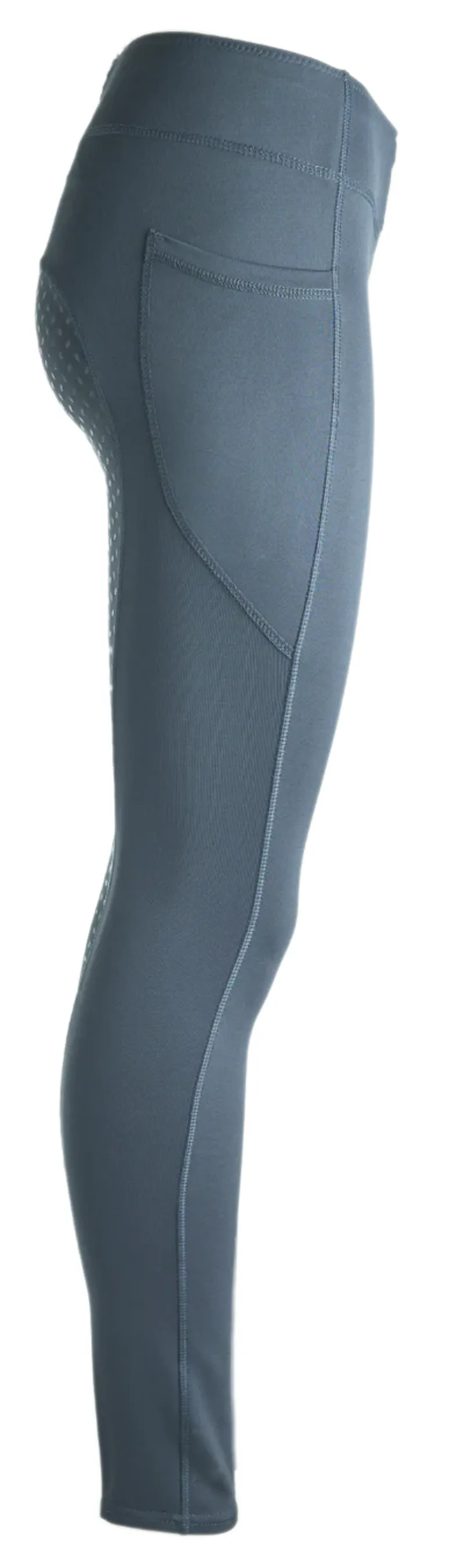 Ladies Elite Rider Thermal Riding Tights Smokey Blue-1
