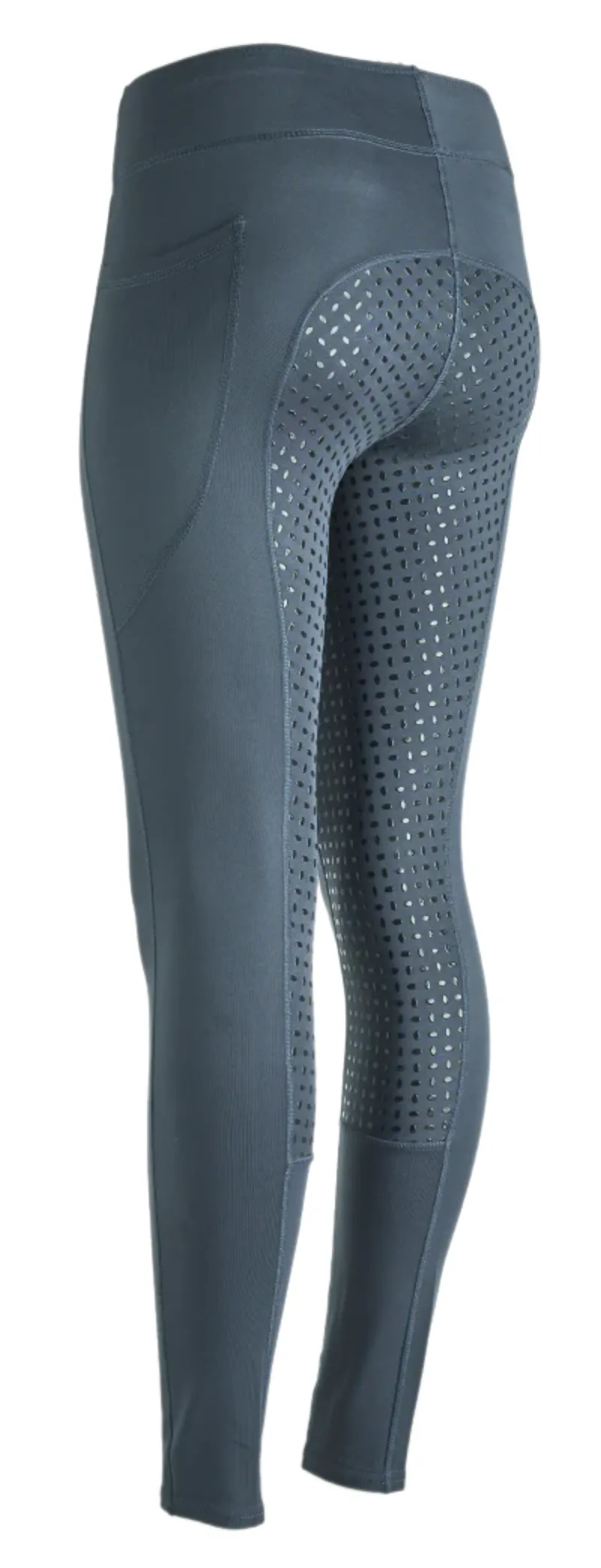 Ladies Elite Rider Thermal Riding Tights Smokey Blue-2