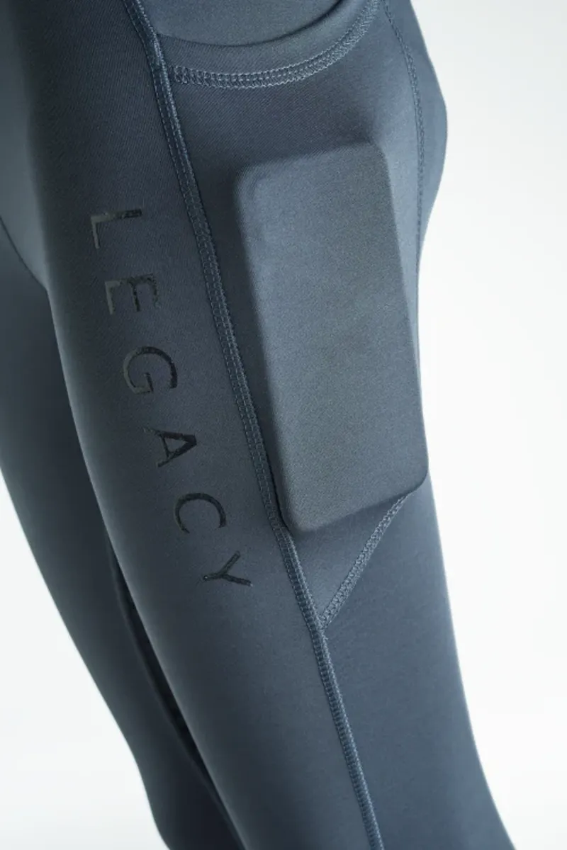 Ladies Elite Rider Thermal Riding Tights Smokey Blue-5