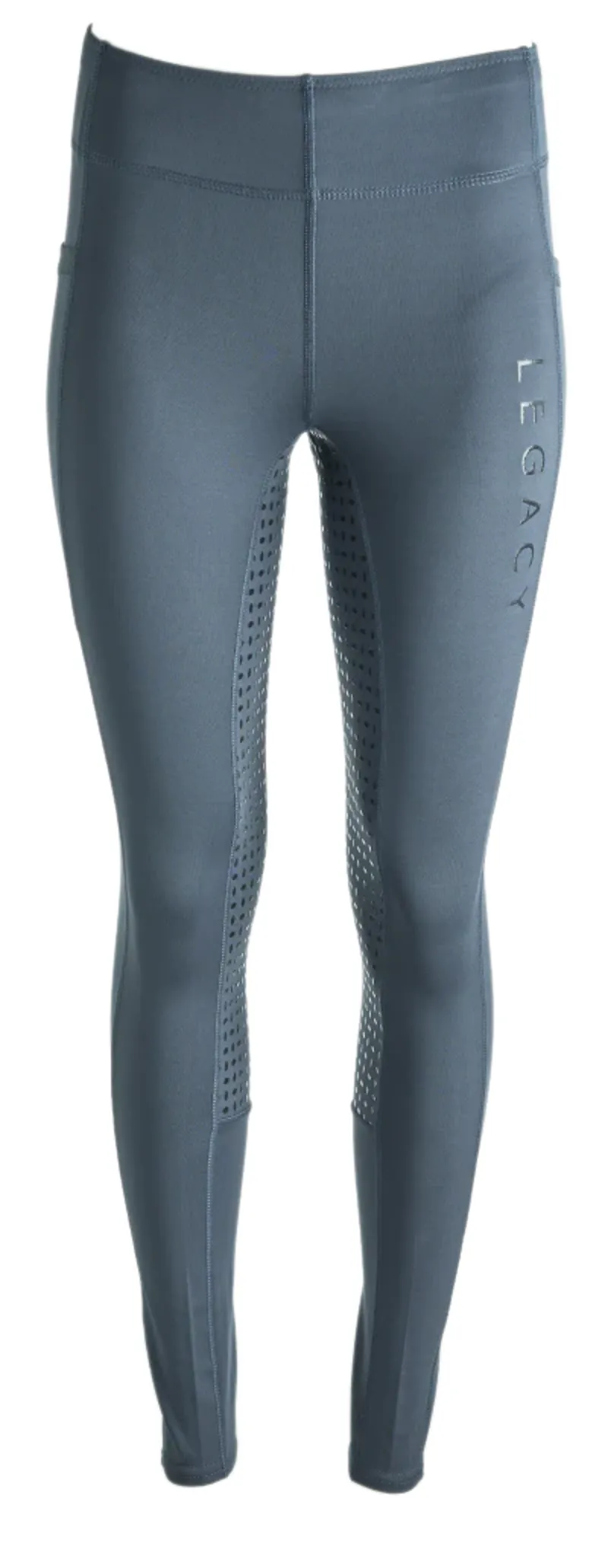 Ladies Elite Rider Thermal Riding Tights Smokey Blue-3