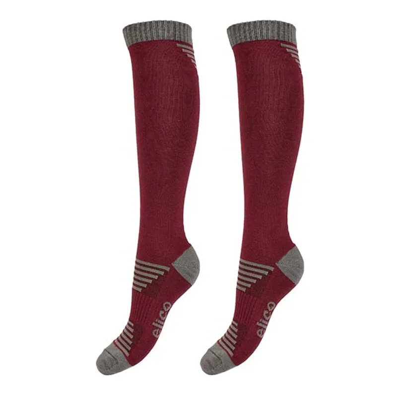 Elico Genoa Compression Socks Burgundy