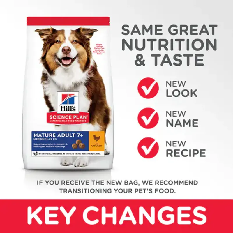 Hills Science Plan 7+ Dog Mature Med Dry Chicken 2.5kg