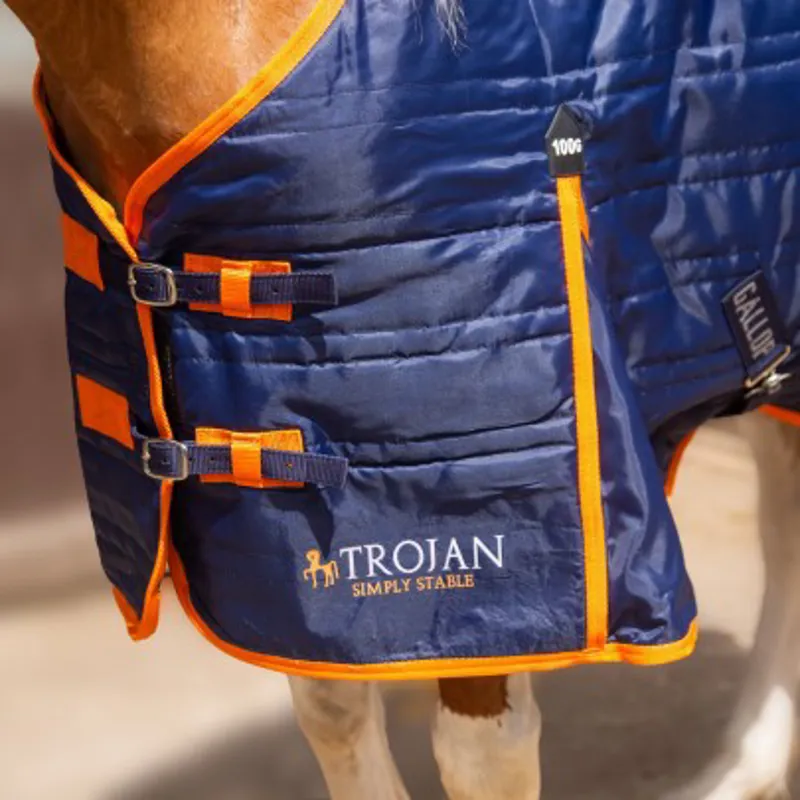 Trojan 100g Stable Rug Navy/Orange-2