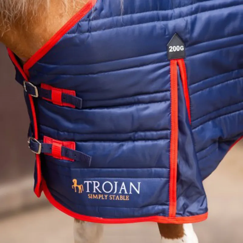 Trojan 200g Stable Rug Navy/Red-2