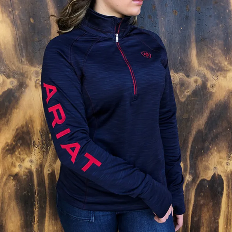 Ariat Women's Tek Team 1/2 Zip Sweatshirt - Navy Heather-1